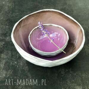 komplet misek violet ceramika miska ceramiczna, handmade