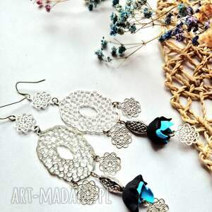 kolczyki ażurowe lekkie bardzo optymistyczne rękodzieło, kw, fri, axur