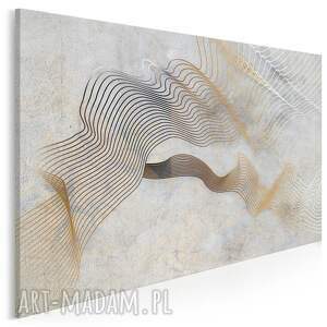obraz na płótnie - abstrakcja fale linie 70x50 cm 20801, linearna