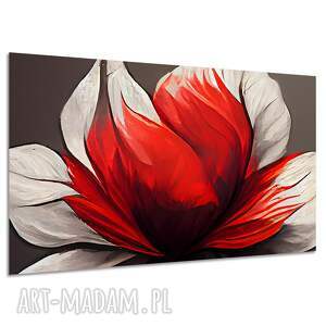 Nowoczesny obraz na płótnie - czerwony kwiat 120x80 cm