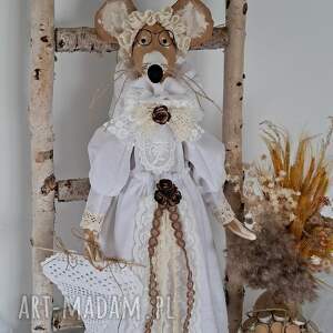 kawowa duża pani mysza dekoracja vintage, dom dekoracje, pomysł na prezent