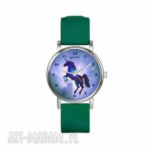 handmade zegarki zegarek mały - jednorożec silikonowy, zielony