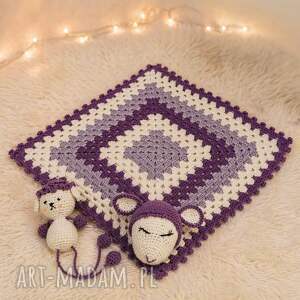ręcznie robiony kocyk-przytulanka - wyjątkowy zestaw dla maluszka, amigurumi