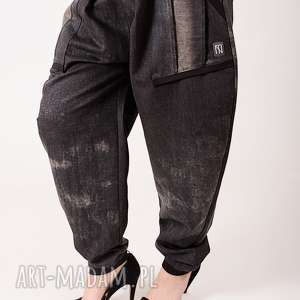 spodnie baggy z kieszonkami m/l, przecierane, baggy, pumpy, szerokie