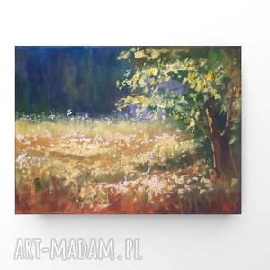 lato - praca formatu 18/24 cm, pejzaż pastele