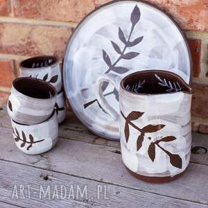Prezent Komplet ceramiczny. Rustykalny dzbanek na napoje