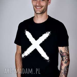 ręcznie robione koszulki koszulka czarna x - męska