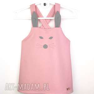 sukieneczka na szelkach pink bunny 92 - noeli dla dziecka ubranka