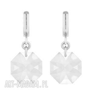 srebrne kolczyki z bezbarwnymi kryształami swarovski crystal swatovski