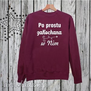 ręczne wykonanie bluzy bluza z nadrukiem dla dziewczyny, kobiety, żony, dla niej