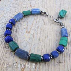 handmade lapis lazuli z malachitem i kyanitem - surowa