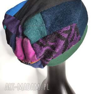 handmade czapki czapka smerfetka patchworkowa bardzo energetyczna i miła, rozmiar