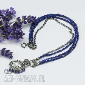 lapis lazuli na bogato - bransoletka ymel wire wrapping, srebro, regulowana