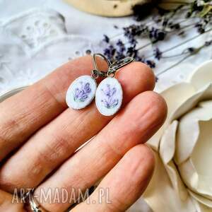 Kolczyki Lawenda jasna mini, lawendowe, kwiaty lata
