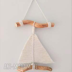 żaglówka - makrama, dekoracja ścienna, styl marynistyczny, łódka