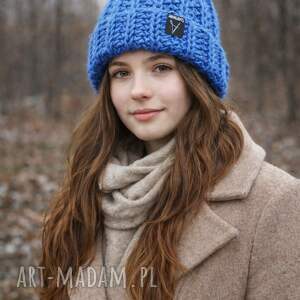 robiona na szydełku zimowa, czapka wełniana