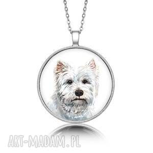 medalion okrągły z grafiką west highland white terrier rasowy pies, prezent