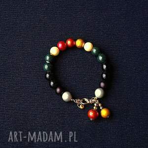 handmade bajecznie kolorowa bransoletka boho ze szklanych pereł prezent handmade