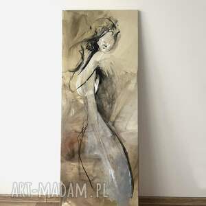 Louka: lady - 160x60cm. kobieta duży obraz, obrazy kobiet, do salonu, do sypialni, grafika