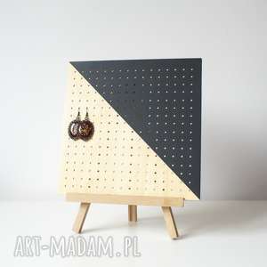 maxi black kwadrat geometyczny organizer na kolczyki, wiszący ekspozytor