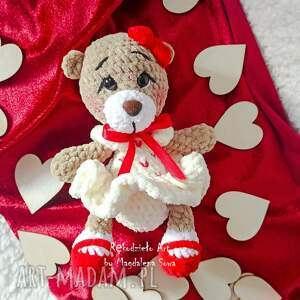 miś, misia, prezent, maskotka, walentynki, urodzin, misia na szydełku, mały