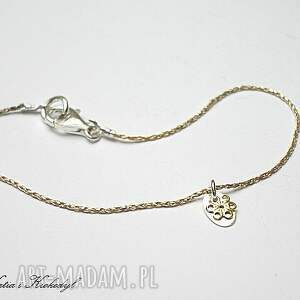 handmade srebro 925. Nitka gold flower