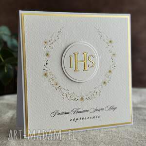 eleganckie zaproszenia komunijne, wzór 51a pierwsza komunia