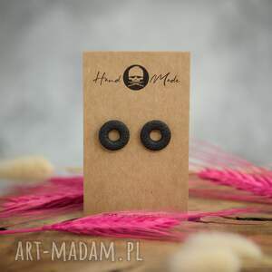 laczapakabra biju kolczyki donuts - czarne modeliny, modelinowe