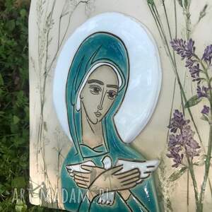 smokfa ikona ceramiczna - pneumatofora, matka boża niosąca ducha świętego ślub