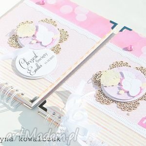 handmade scrapbooking albumy księga gości - pamiątka chrztu