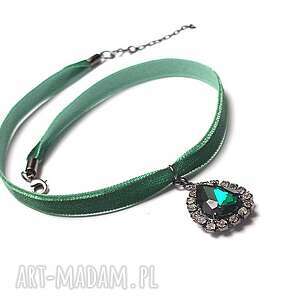 handmade naszyjniki choker - emerald