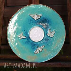 dekor ceramiczny - ćmy i księżyc, ceramika artystyczna kafle dekoracyjne dekory