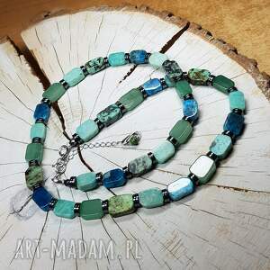 korale talizman szczęścia kors40 prehnit, turkus, apatyt amazonit