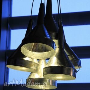 lampa z ocynkowanych lejków loft, nowoczesny, design