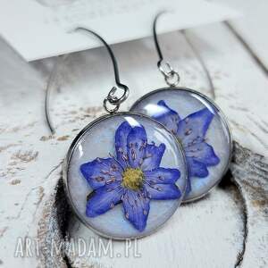 Kolczyki z żywicy z suszonymi kwiatami, eleganckie, wyjątkowe, kwiaty