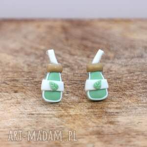 Kolczyki matcha bottle - mini buteleczki ze słomką, stal chirurgiczna