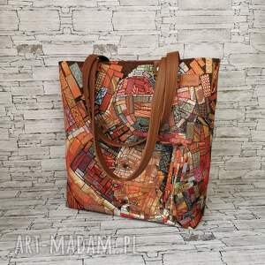 handmade na ramię torebka damska shopper torebka na ramię zamykana gobelin - afryka
