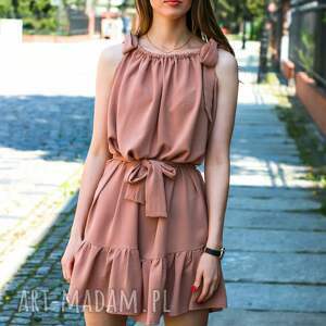 sukienki sukienka letnia bardzo luźna na każdą sylwetkę kolor karmel