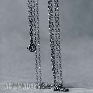 handmade naszyjniki łańcuszek typu ankier z oksydowanego srebra próby 925