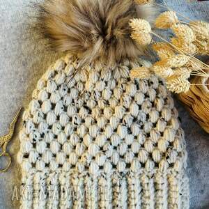 Czapka, szydełkowa, na zimę, szydełku