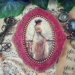 Stylowy medalion w stylu prowansalskim dekoracja, decoupage