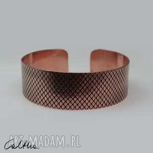 rybia łuska - miedziana bransoleta 190814-01 # - Caltha biżuteria bransoletki