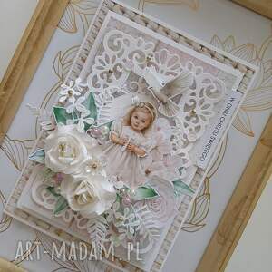 pamiątka chrztu świętego, chrzest święty, kartka ręcznie robiona dla dziecka