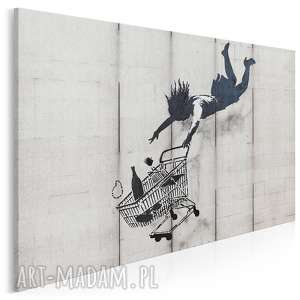 obraz na płótnie - banksy supermarket 120x80 cm 20205, street art, mural