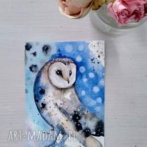 sowa, akwarela, baśniowe ilustracje