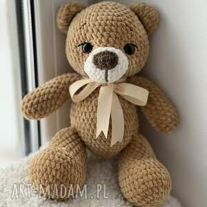 miś ręcznie robiony w kolorze brązu, podróżnik przytulas snu przytulak