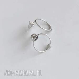 okrąg kolczyki, srebro, swarovski zmatowione