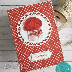 scrapbooking kartki kartka na walentynki z flower boxem 2, walentynka dla niej