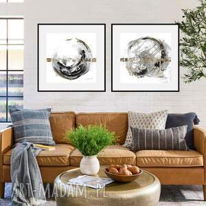 Dyptyk Genesis - zestaw abstrakcji stworzonych ręcznie o wymiarach