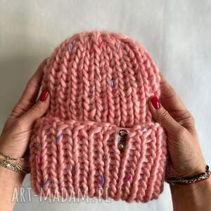 handmade czapki czapka bloo róż handmade
